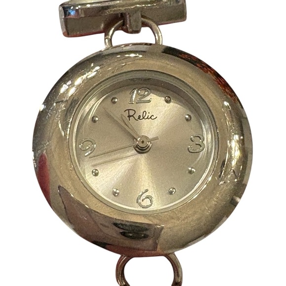 Relic Watch Womens Stainless Steel Silver Wood Pearl - Picture 3 of 8